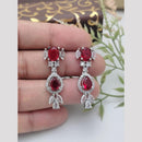 Aamrapali Rhodium Polish Austrian Sparkle And Crystal Glam Dangler Earrings