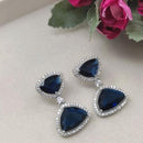 Aamrapali Rhodium Polish Austrian Sparkle And Crystal Glam Dangler Earrings