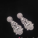 Aamrapali Rhodium Polish Shimmering American Diamond Dangler Earrings