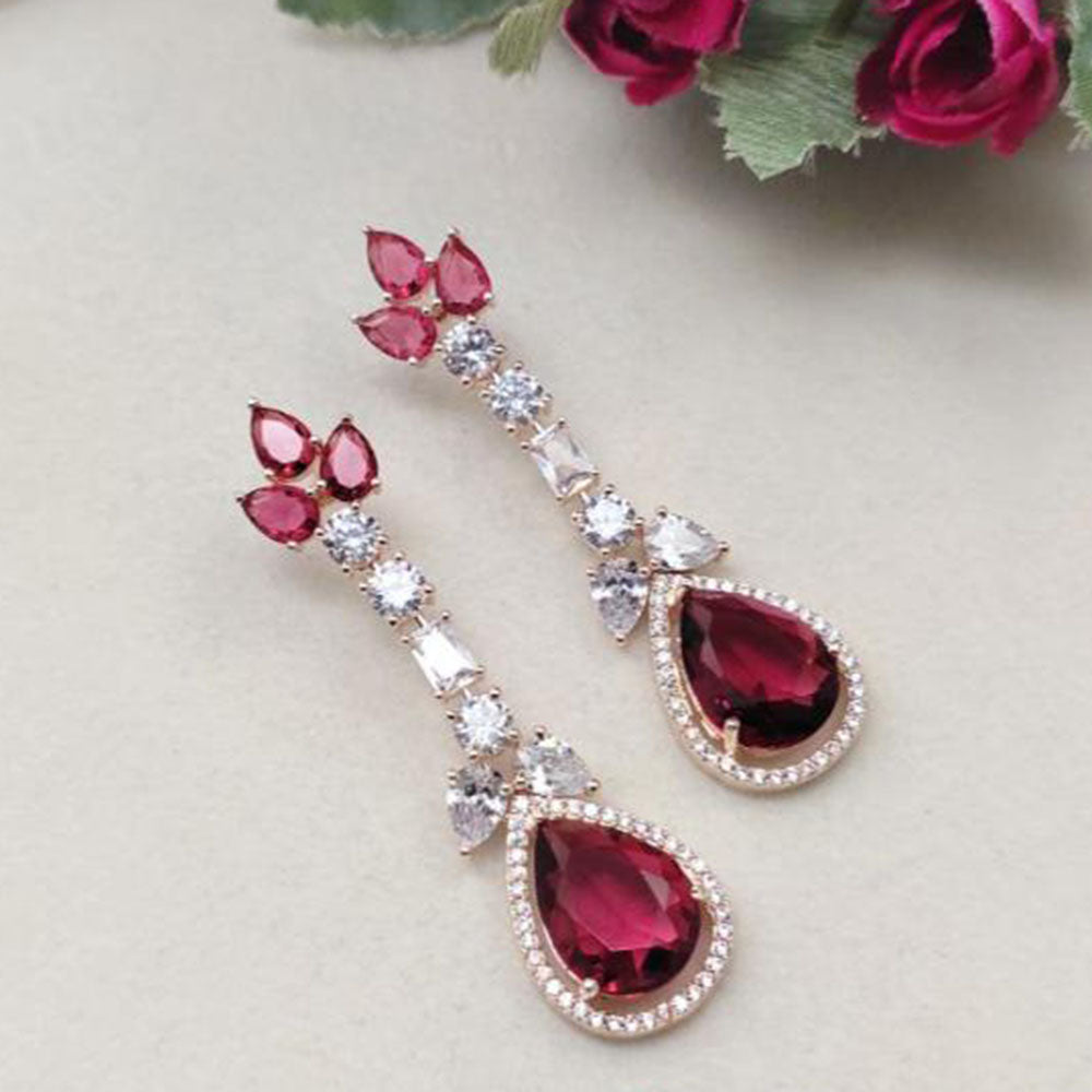 Aamrapali Austrian Sparkle And Crystal Glam Dangler Earrings