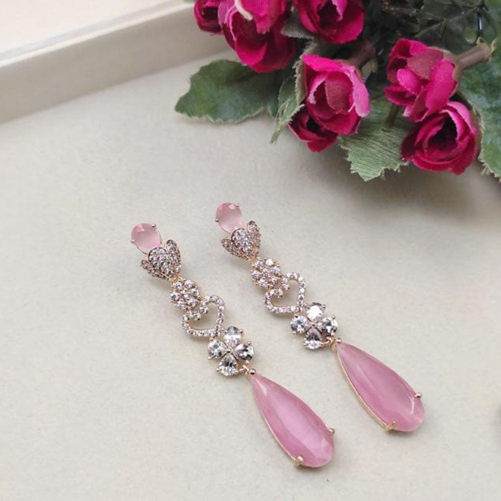 Aamrapali Austrian Sparkle And Crystal Glam Dangler Earrings