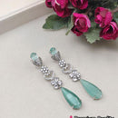Aamrapali Rhodium Polish Austrian Sparkle And Crystal Glam Dangler Earrings