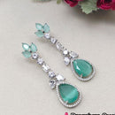 Aamrapali Rhodium Polish Austrian Sparkle And Crystal Glam Dangler Earrings