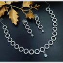 Aamrapali Rhodium Plated Austrian Stones And American Diamonds Necklace Set