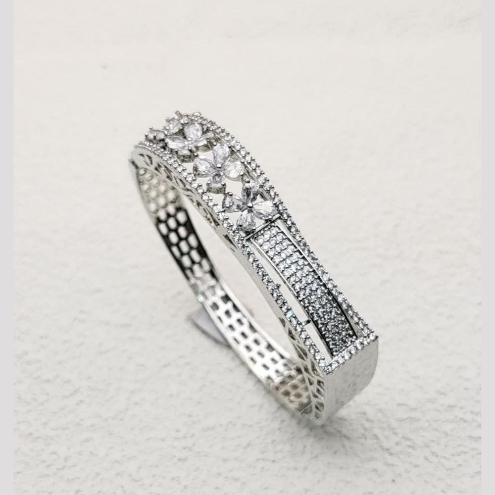 Aamrapali Modern Rhodium Plated Austrian Stone Wrist Bracelet