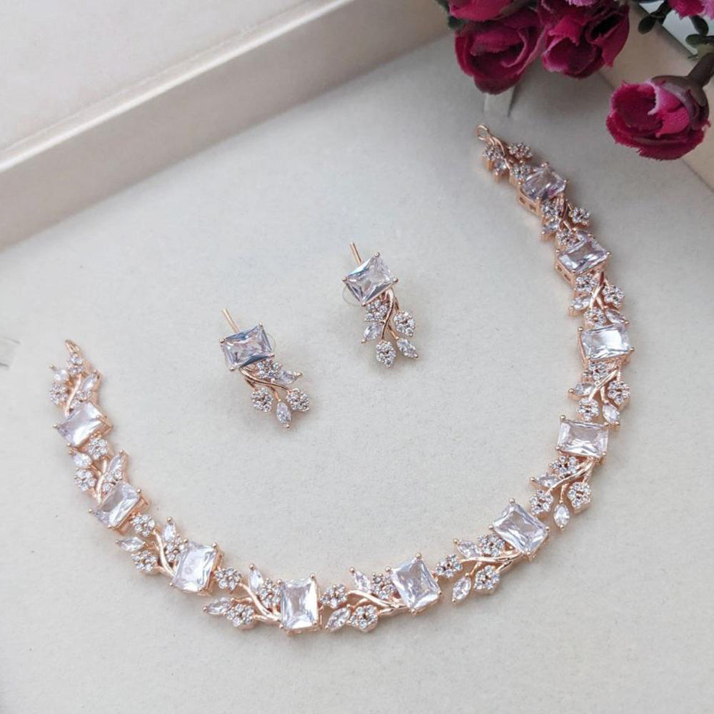 Aamrapali Royal Sparkle American Diamond Necklace Set