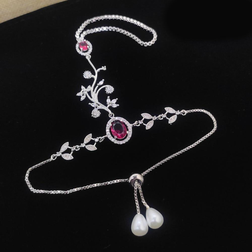 Aamrapali Silver Shine American Diamond Hand Harness