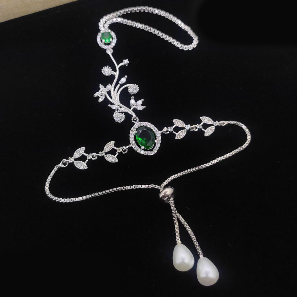 Aamrapali Silver Shine American Diamond Hand Harness