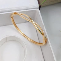 Aamrapali Modern Rhodium Plated Austrian Stone Wrist Bracelet