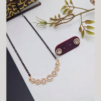 Aamrapali Designer Austrian Stone And Black Beads Mangalsutra Set