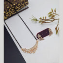 Aamrapali Designer Austrian Stone And Black Beads Mangalsutra Set