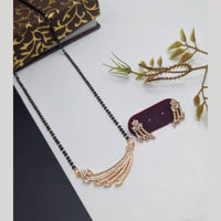 Aamrapali Designer Austrian Stone And Black Beads Mangalsutra Set