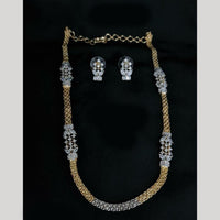 Aamrapali Designer 2 Tone Plated Sparkling American Diamond Necklace Set