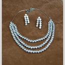 Aamrapali Designer Rhodium Plated Austrian Stone Necklace Set