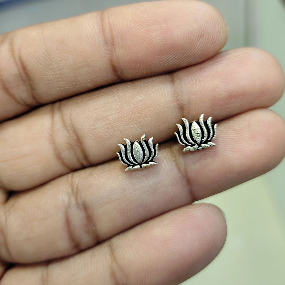 Aamrapali Divine Lotus Charm Stud Earrings