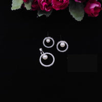 Aamrapali Austrian Stone and Pearl Pendent Set 