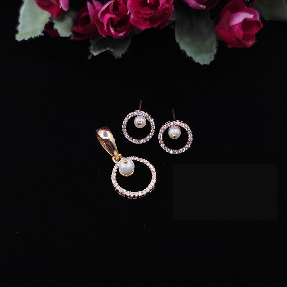 Aamrapali  Austrian Stone and Pearl Pendent Set