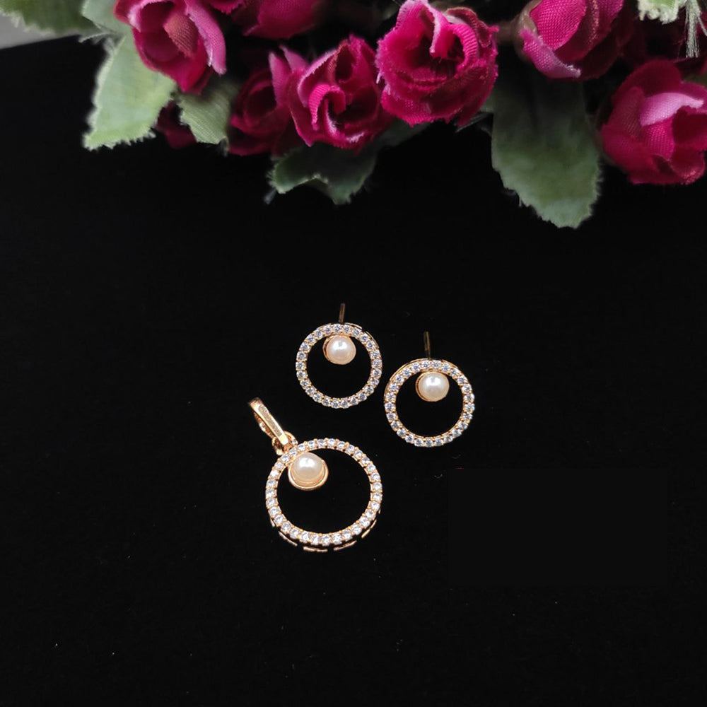 Aamrapali  Austrian Stone and Pearl Pendent Set