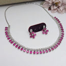 Aamrapali Elegant Teardrop Necklace and Floral Earrings Set  