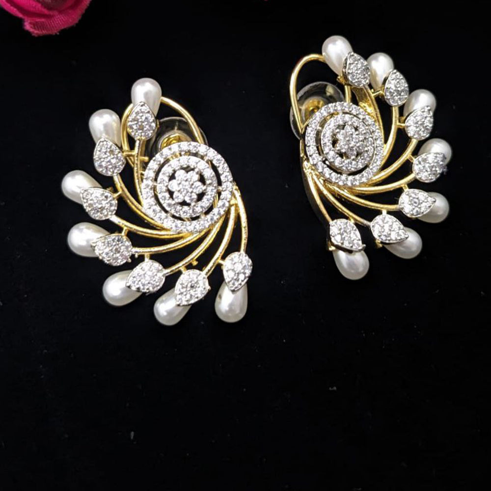 Aamrapali Timeless Statement Earrings with Pearl Drops