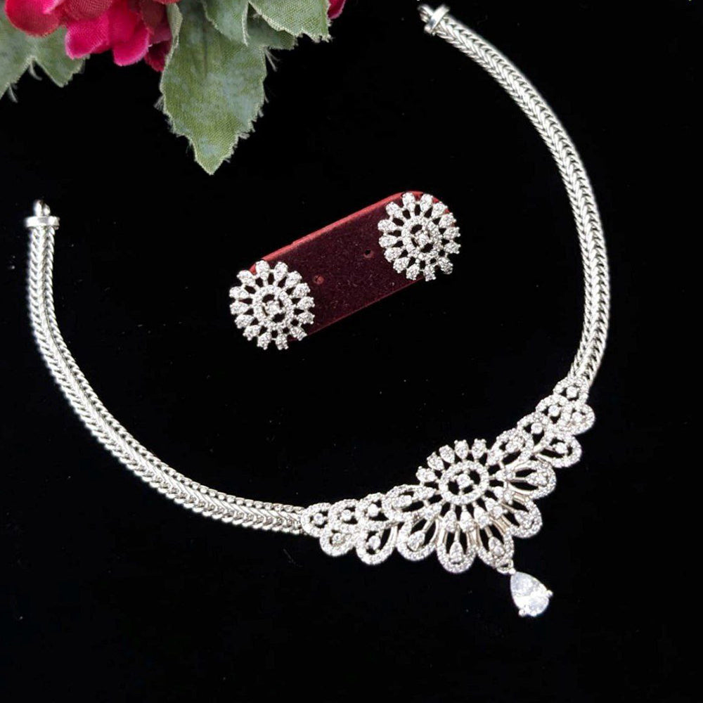 Aamrapali Timeless Austrian Stone Necklace Set with Stud Earrings