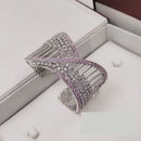 Aamrapali American Diamond Sparkling Modern and Twisted Emerald Bracelet