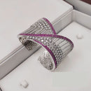 Aamrapali American Diamond Sparkling Modern and Twisted Emerald Bracelet