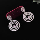 Aamrapli American Diamond Circular Motif Dangler Earrings