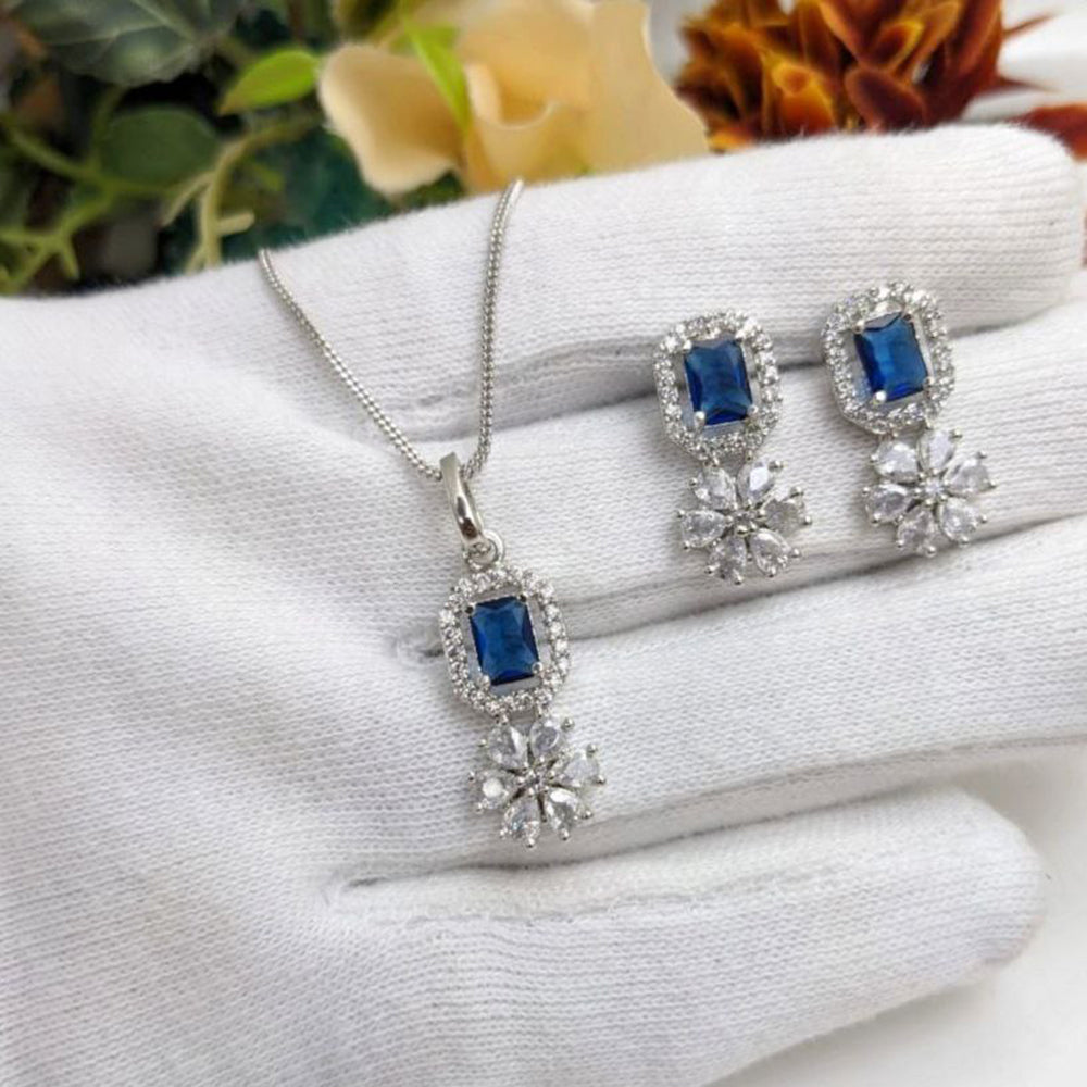 Aamrapli Graceful American Diamond Chain Pendent set