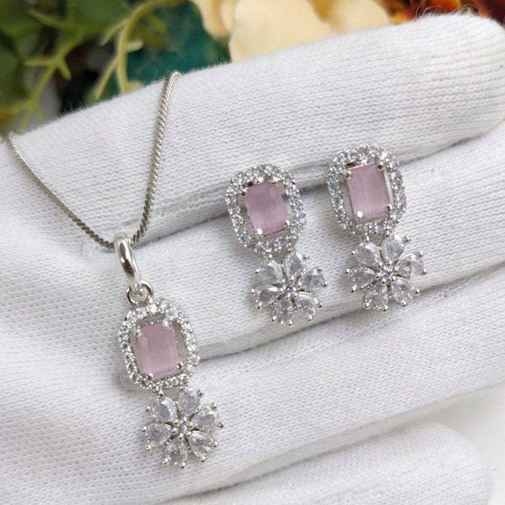 Aamrapli Graceful American Diamond Chain Pendent set