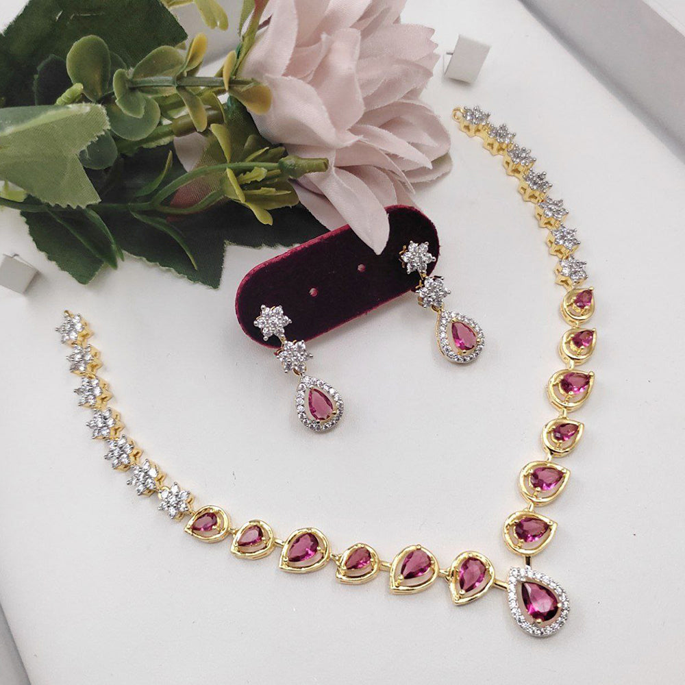Aamrapli Austrian Stone Necklace Set with Star Earrings
