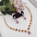 Aamrapli Austrian Stone Necklace Set with Star Earrings