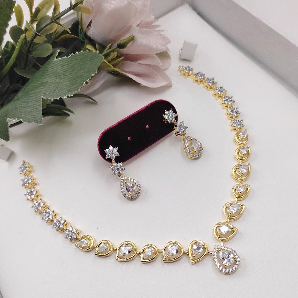 Aamrapli Austrian Stone Necklace Set with Star Earrings