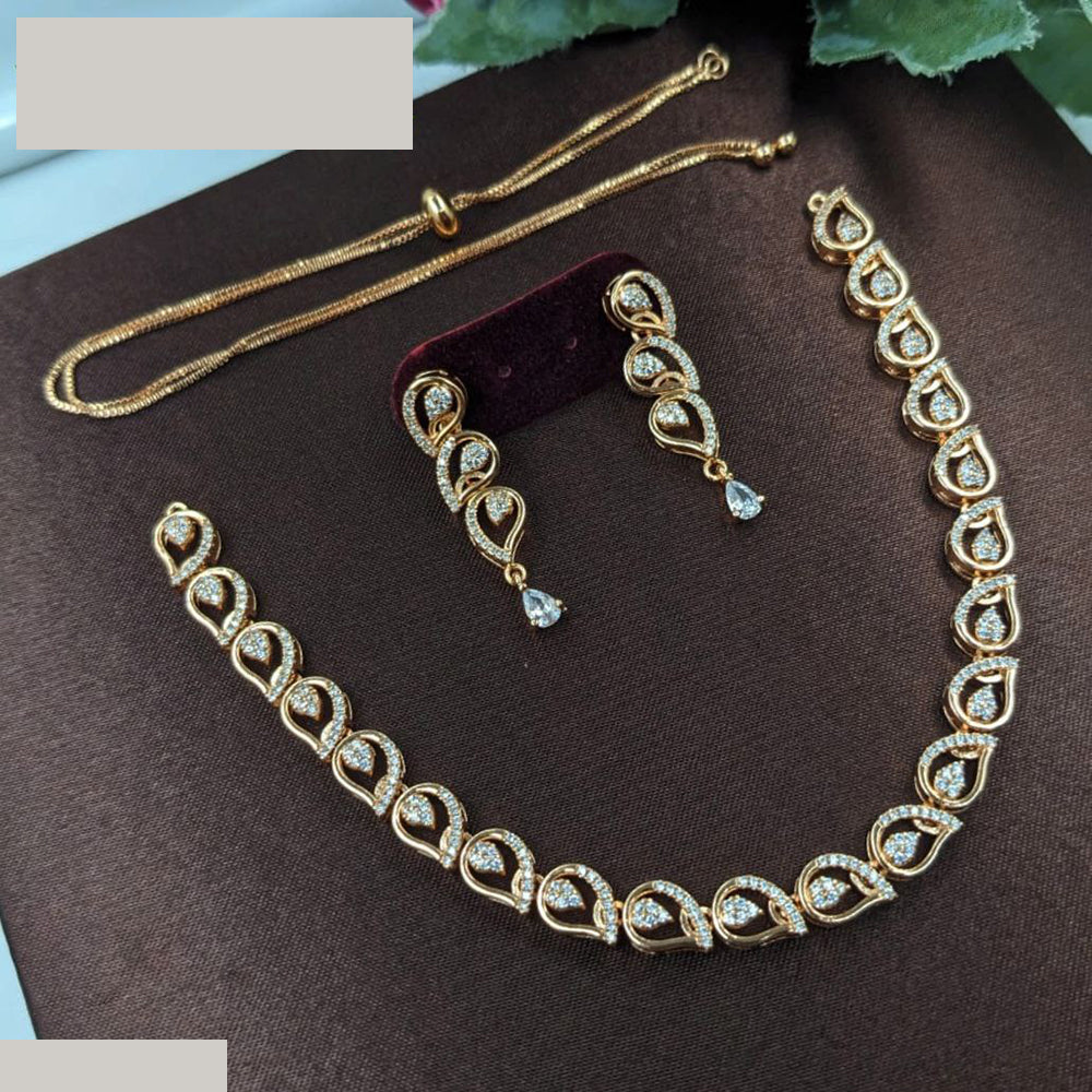 Aamrapli Modern Designer American Diamond Necklace Set