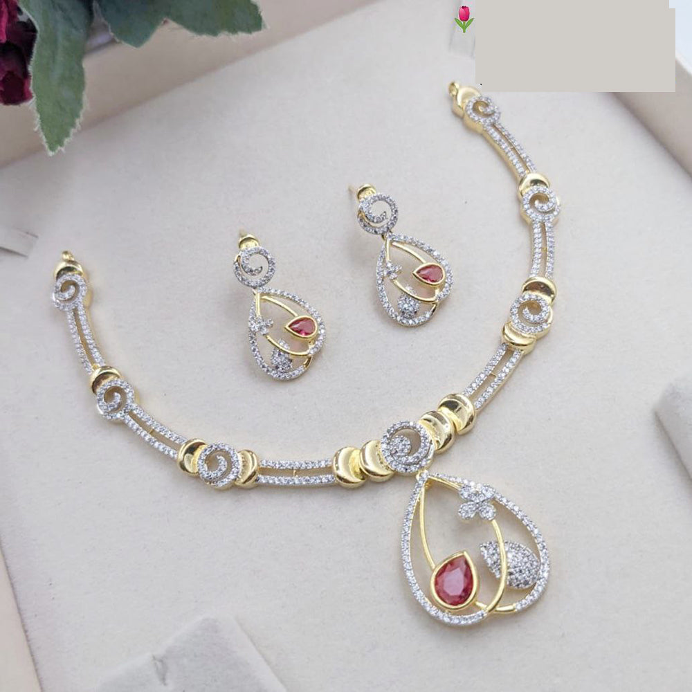 Aamrapli Designer American Diamond Party Perfect Necklace Set