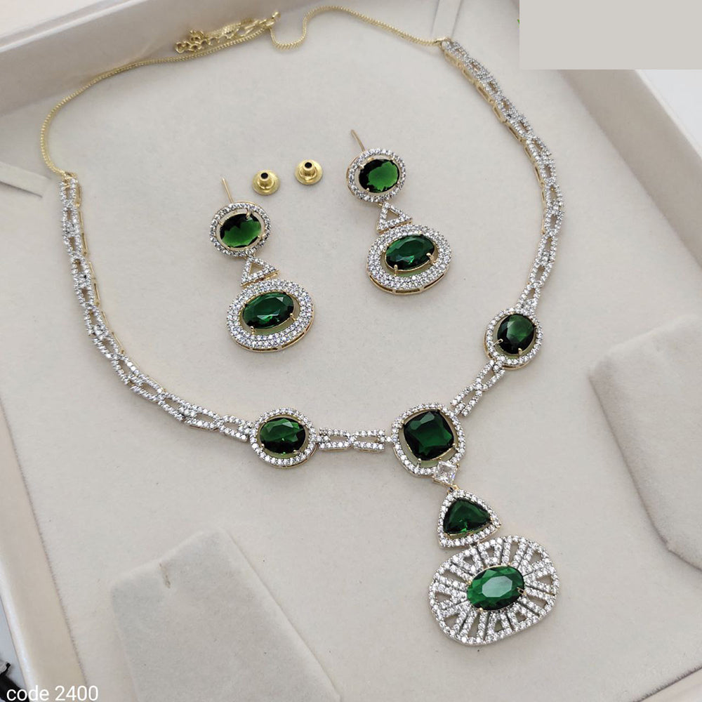Aamrapli Royal Majestic Statement American Diamond Necklace Set