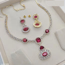 Aamrapli Royal Majestic Statement American Diamond Necklace Set