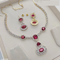 Aamrapli Royal Majestic Statement American Diamond Necklace Set