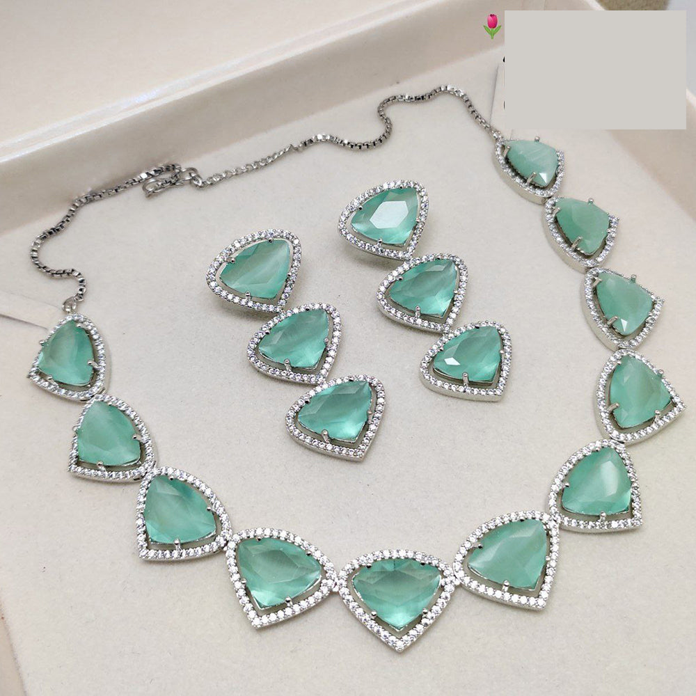 Aamrapli Designer Crystal Luxury Statement Necklace Set