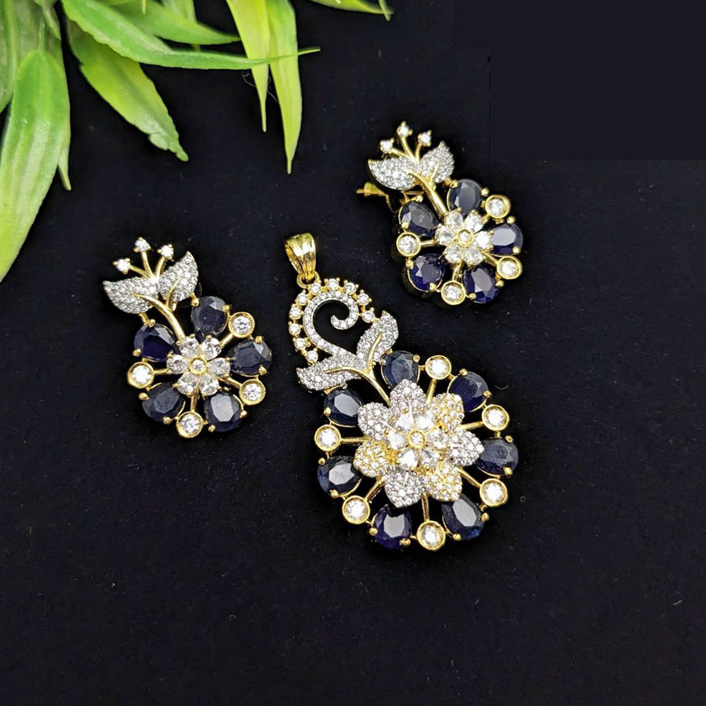 Aamrapali Premium American Diamond Chain Pendant Set