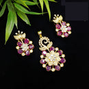 Aamrapali Premium American Diamond Chain Pendant Set