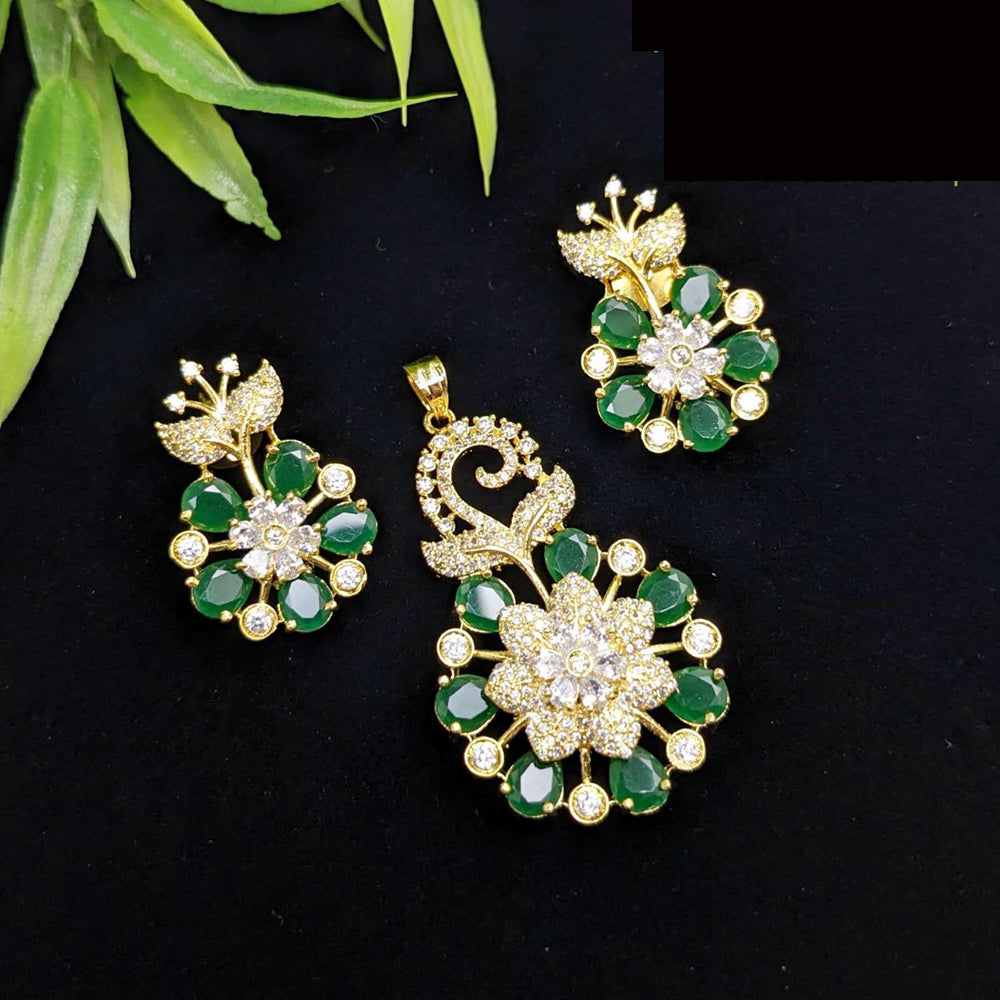 Aamrapali Premium American Diamond Chain Pendant Set