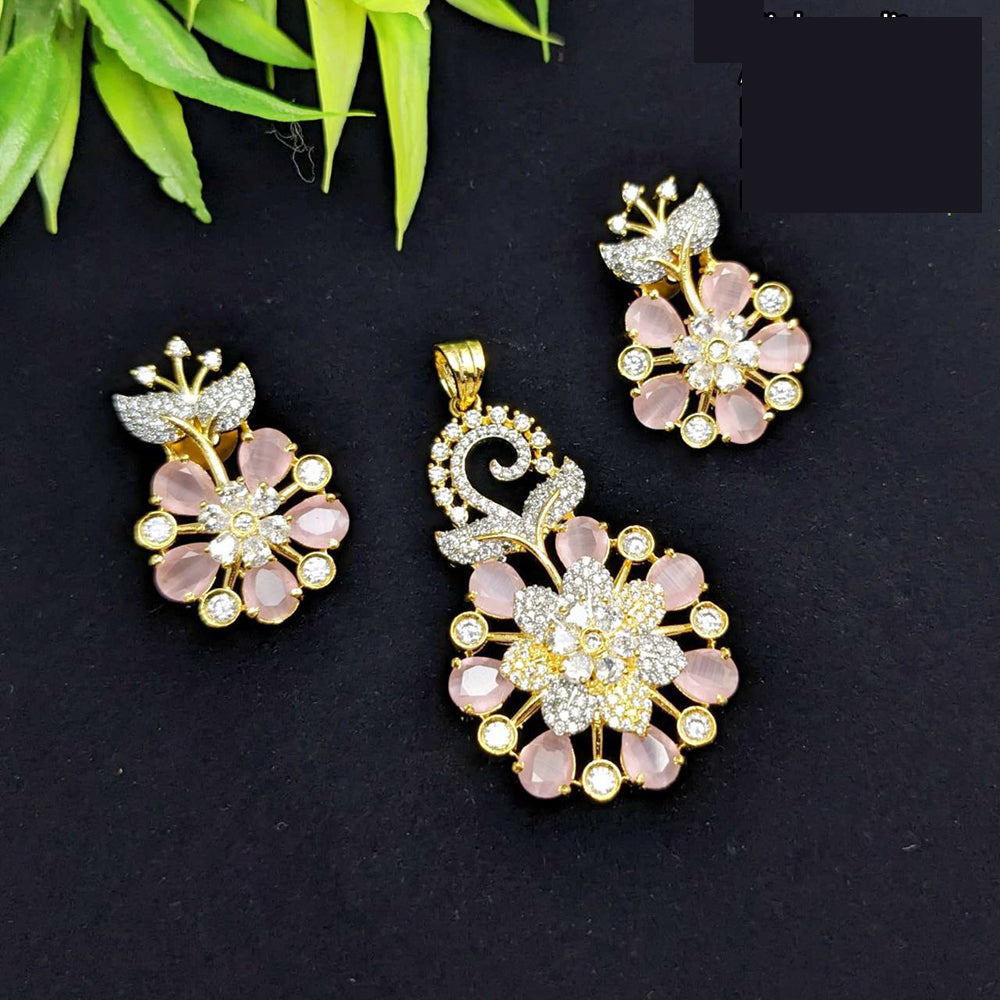 Aamrapali Premium American Diamond Chain Pendant Set