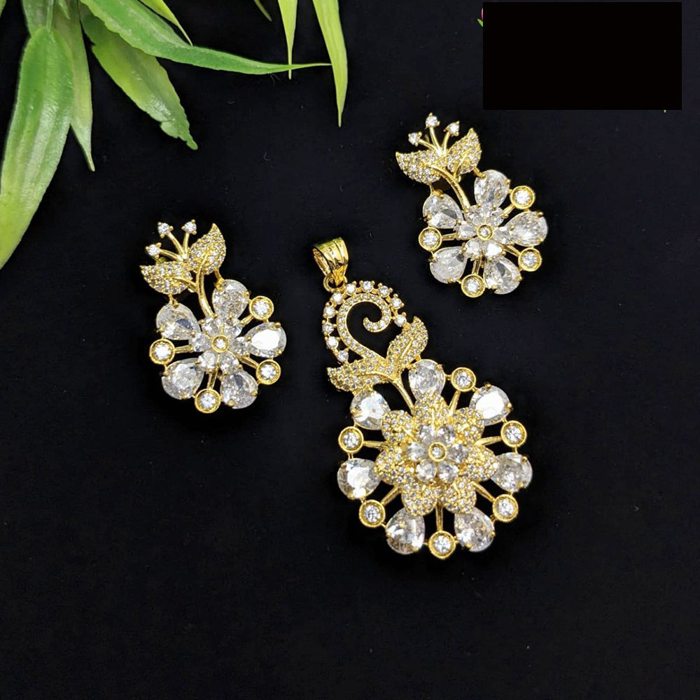 Aamrapali Premium American Diamond Chain Pendant Set