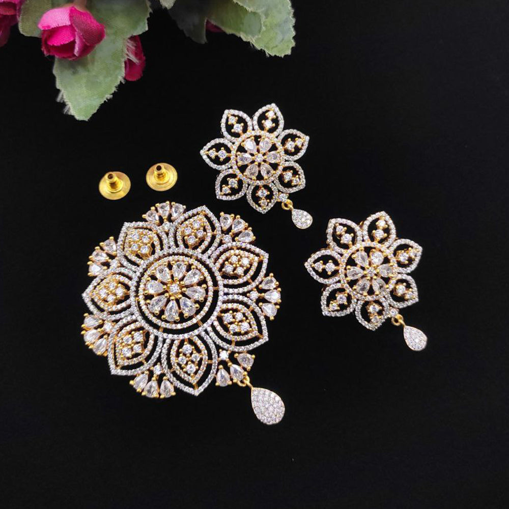 Aamrapali Premium American Diamond Chain Pendant Set
