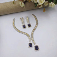Aamrapali Designer Dual Tone Plated Crystal And Austrian Stone Necklace Set