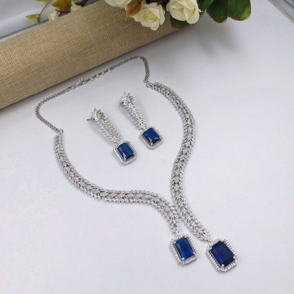 Aamrapli Designer Crystal And Austrian Stone Luxury Statement Necklace Set