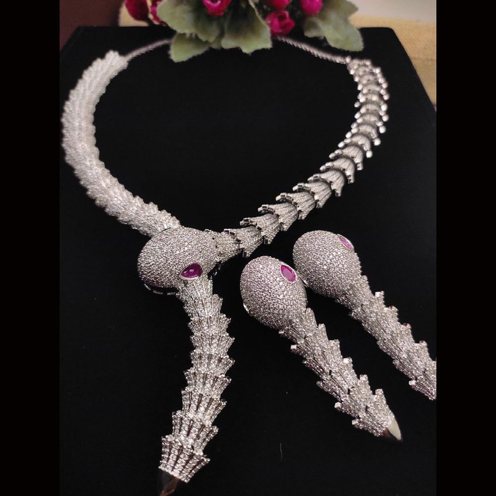 Aamrapali Designer Austrian Stone Snake Style Necklace Set