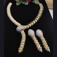 Aamrapali Designer 2 Tone Plated Austrian Stone Snake Style Necklace Set