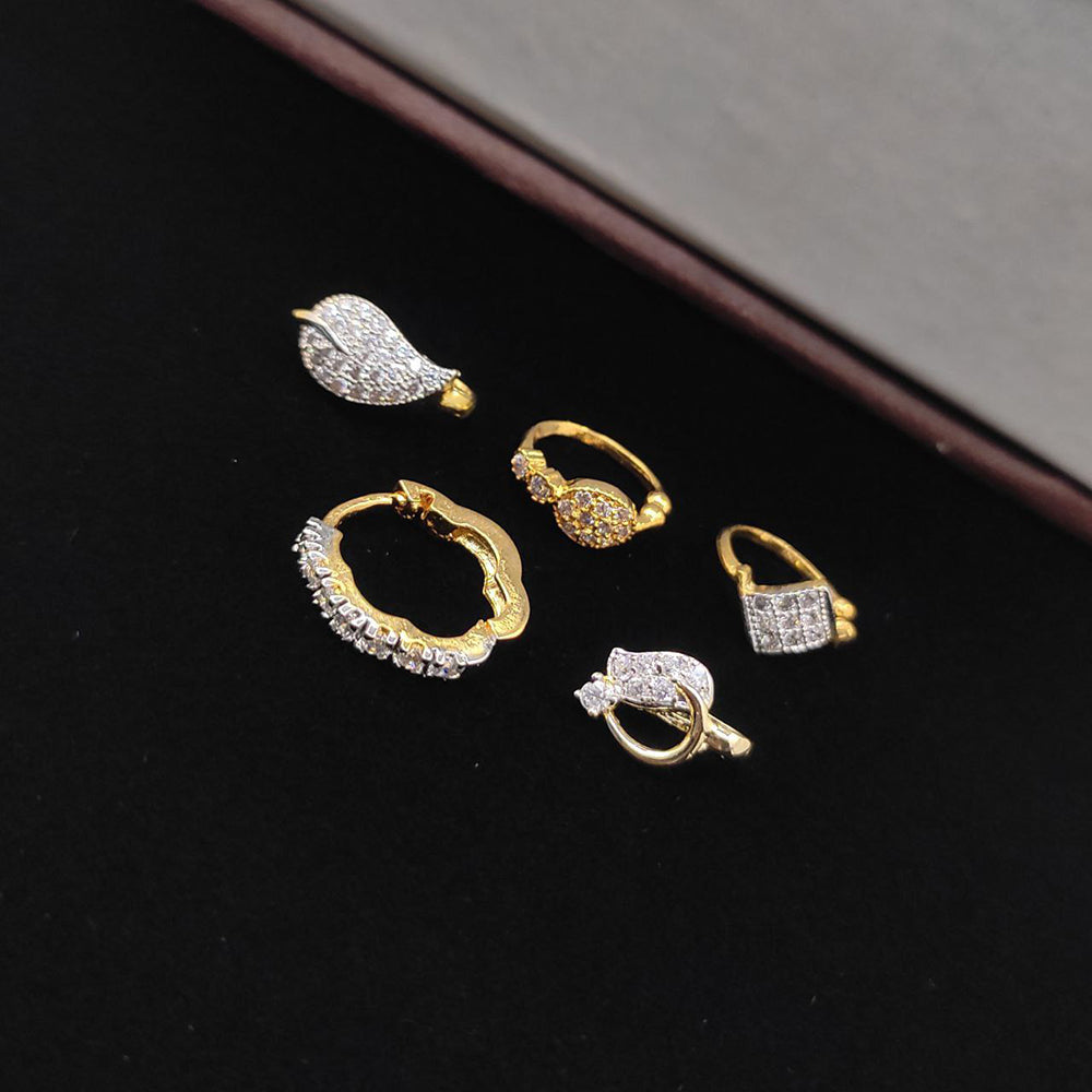 Aamrapali Glamorous Austrian Stone Designer Nose Ring (Assorted Desing)